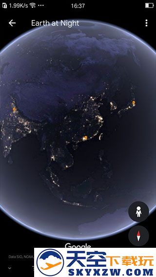 手机谷歌地球的夜景模式教程