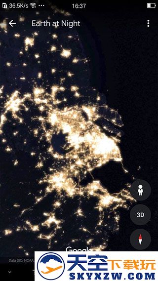 谷歌地球夜晚灯光图教程