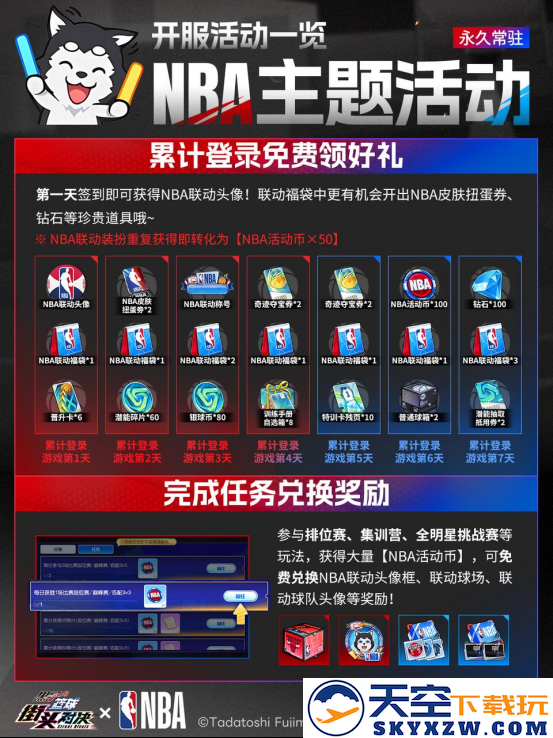 《黑子的篮球：街头对决》公测福利狂欢！登录领NBA皮肤+自选奇迹世代