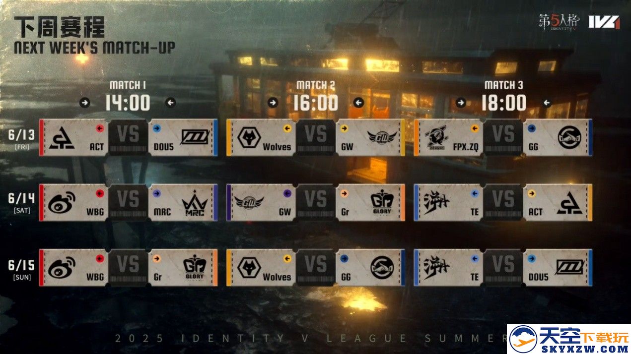 神兵天降！Wolves_487关键博弈逆转绝境！《第五人格》2025IVL夏季赛第一周赛报发布